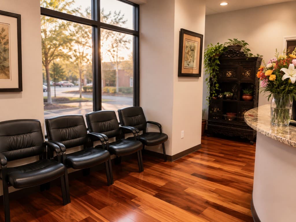 Waiting area beside the window at Wen Acupuncture